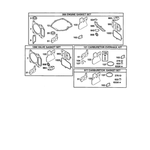 Gasket-Sets/Overhaul Kit Diagram and Parts List for 120600TO120699  Briggs and Stratton Engine